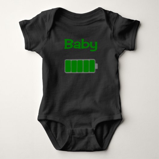 Zwart Baby batterij T-shirt (Voorkant)