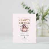 Zwart Baby Meisje is Brouwen Tea Party Douche Flor (Staand voorkant)