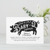  zwart Baby-Q BBQ Baby shower Kaart (Staand voorkant)