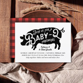  zwart Baby-Q BBQ Baby shower Kaart