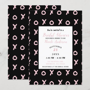 Zwart & Baby Roze X O XO XO's Trendy Bruidsmeisjes Kaart