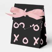 Zwart & Baby Roze X O XO XO's Trendy Cute Bedankdoosjes (Voorkant Zijde)