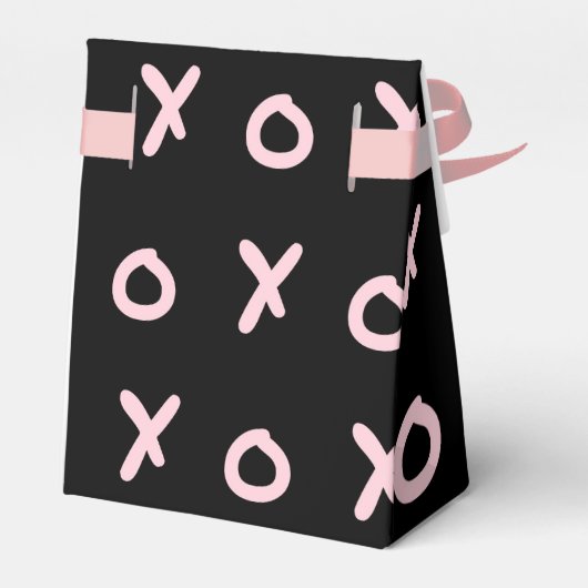 Zwart & Baby Roze X O XO XO's Trendy Cute Bedankdoosjes (Achterkant)