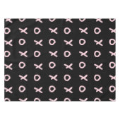 Zwart & Baby Roze X O XO XO's Trendy Cute Tafelkleed (Voorkant (Horizontaal))