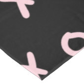 Zwart & Baby Roze X O XO XO's Trendy Cute Tafelkleed (Gekanteld)