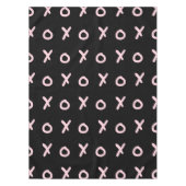 Zwart & Baby Roze X O XO XO's Trendy Cute Tafelkleed (Voorkant)