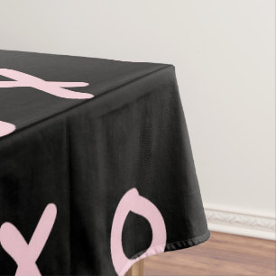 Zwart & Baby Roze X O XO XO's Trendy Cute Tafelkleed