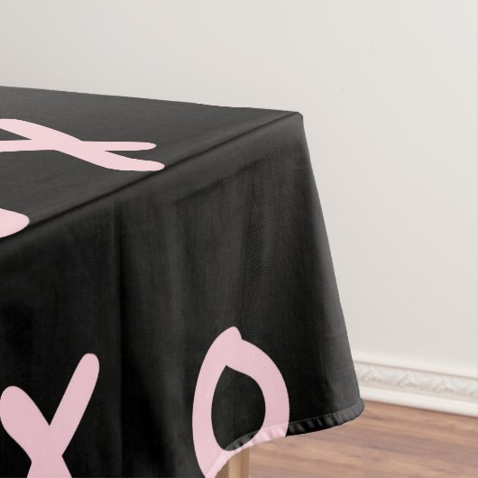 Zwart & Baby Roze X O XO XO's Trendy Cute Tafelkleed (Voorbeeld)