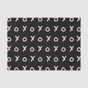 Zwart & Baby Roze X O XO XO's Trendy Schattig Tissuepapier