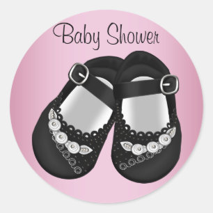 Zwart Baby Schoenen Roze Baby showers Stickers