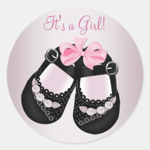 Zwart Baby Schoenen Roze Baby showers Stickers