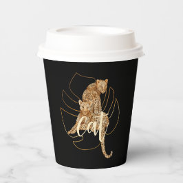 Zwart baby van luipaard papieren bekers