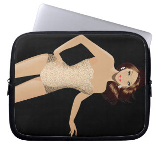 Zwart badpak meisje laptop Hoesje Sleeve
