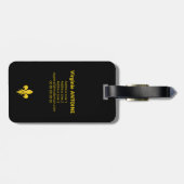 Zwart Bagagelabel met Gold Fleur de Lis (Achterkant horizontaal)