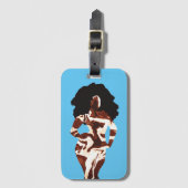 Zwart Bagagelabel met oude grafische kaart (Voorkant (verticaal))