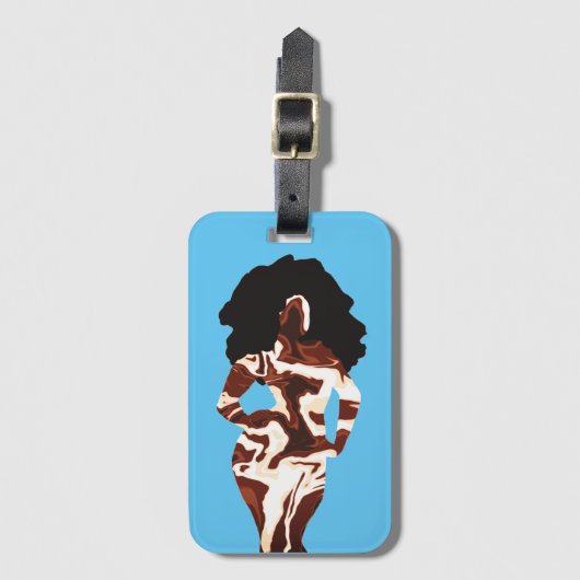 Zwart Bagagelabel met oude grafische kaart (Voorkant (verticaal))