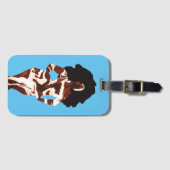 Zwart Bagagelabel met oude grafische kaart (Voorkant (horizontaal))