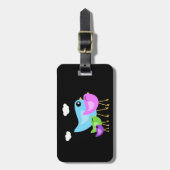 Zwart bagagelabel van vogelfamilie (Voorkant verticaal)