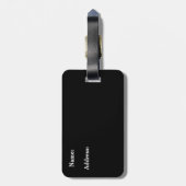 Zwart bagagelabel van vogelfamilie (Achterkant verticaal)