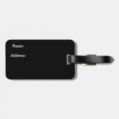 Zwart bagagelabel van vogelfamilie (Achterkant horizontaal)