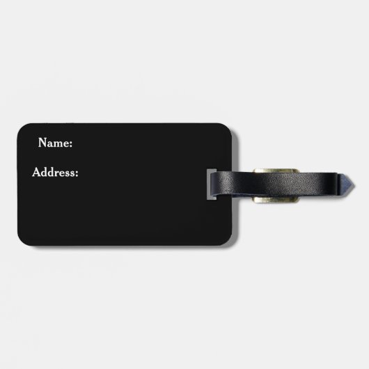 Zwart bagagelabel van vogelfamilie (Achterkant horizontaal)