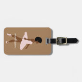Zwart ballerina afro, naam van het beeldschermschr bagagelabel (Voorkant horizontaal)