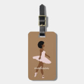 Zwart ballerina afro, naam van het beeldschermschr bagagelabel (Voorkant verticaal)