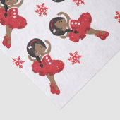 Zwart Ballerina in Red Tutu Tissue Paper Tissuepapier (Detail)