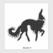 Zwart Ballet Borzoi Transparant Vinyl Sticker (Vel)