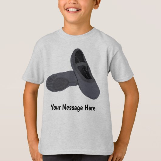 Zwart balletschoen — Persoonlijk bericht T-shirt (Voorkant)