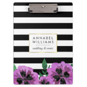 Zwart bandbreedtes en Paars gepersonaliseerd klemb Klembord (Voorkant)