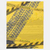 Zwart bandspoor gele achtergrond fleece deken (Voorkant)