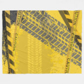 Zwart bandspoor gele achtergrond fleece deken (Voorkant (Horizontaal))