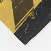 Zwart bandspoor gele achtergrond fleece deken (Hoek)