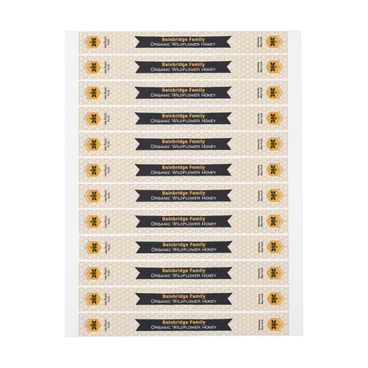 Zwart Banner Gold Honey Jar Tamper-Proof Deksellab (Vel)