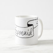 Zwart Bannerscript voor Mok Bridesmaid (Voorkant rechts)