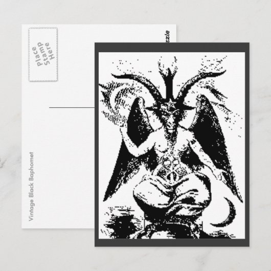  zwart Baphomet Briefkaart (Voorkant / Achterkant)