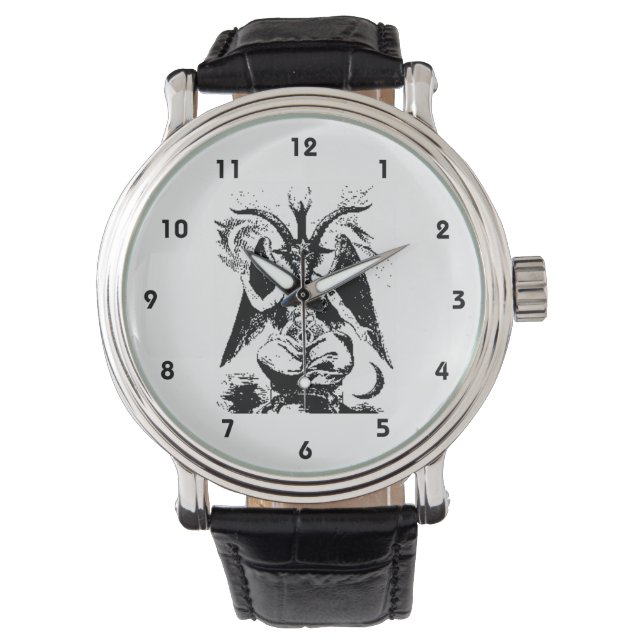  zwart Baphomet Horloge (Voorkant)