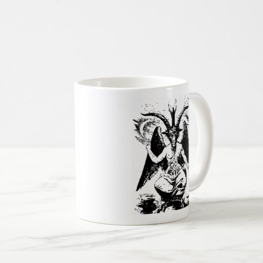  zwart Baphomet Koffiemok (Voorkant rechts)