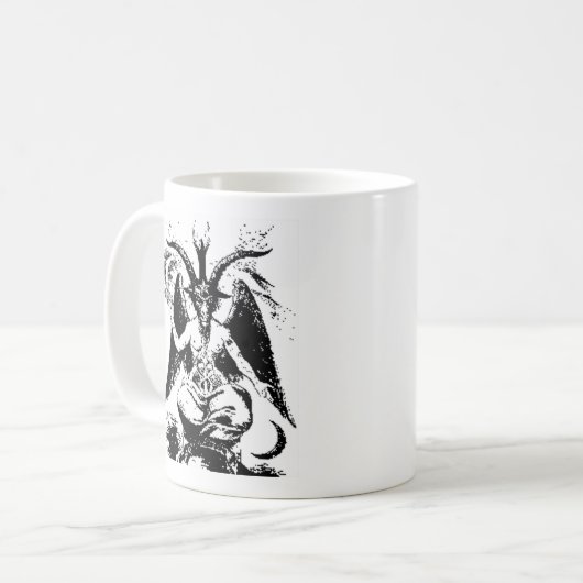  zwart Baphomet Koffiemok (Voorkant links)