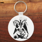  zwart Baphomet Sleutelhanger (Voorkant)