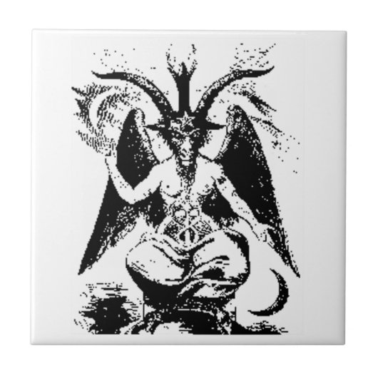  zwart Baphomet Tegeltje (Voorkant)