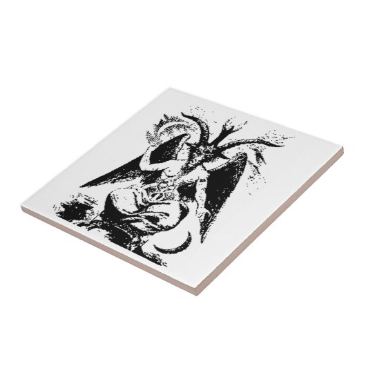  zwart Baphomet Tegeltje (Zijkant)
