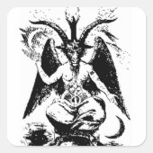  zwart Baphomet Vierkante Sticker (Voorkant)