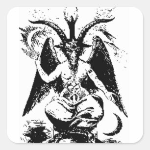  zwart Baphomet Vierkante Sticker