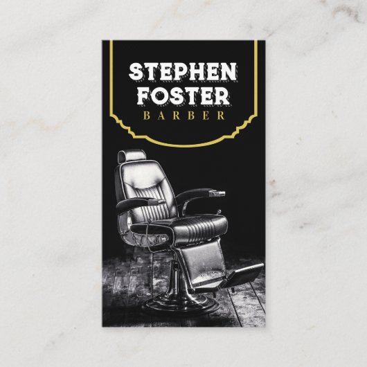  Zwart Barbershop Haardressoir Hair Stylist Visitekaartje (Voorkant)