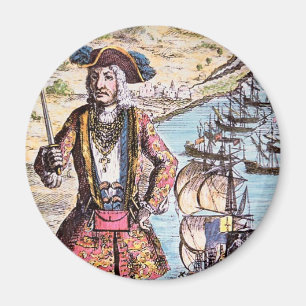 Zwart Bart kleurenportret Magneet