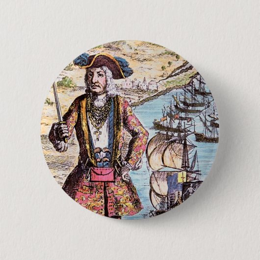 Zwart Bart-kleurenportret Ronde Button 5,7 Cm (Voorkant)