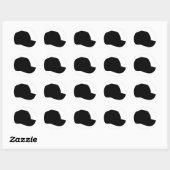 zwart baseball pet icoon ronde sticker (Vel)
