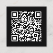 Zwart Basic Professioneel Bedrijfslogo QR-code Vierkante Visitekaartje (Achterkant)